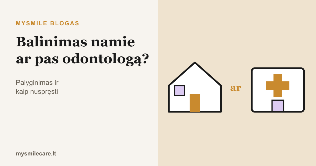 Namai ir odontologijos klinika – dantų balinimas namie ar pas odontologą
