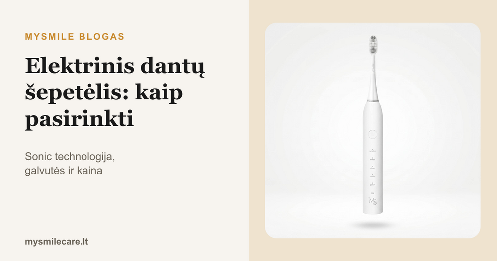 Baltas MySmile Sonic elektrinis dantų šepetėlis