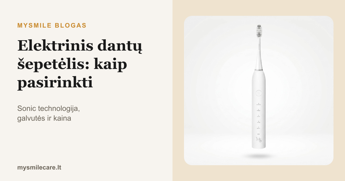 Baltas MySmile Sonic elektrinis dantų šepetėlis