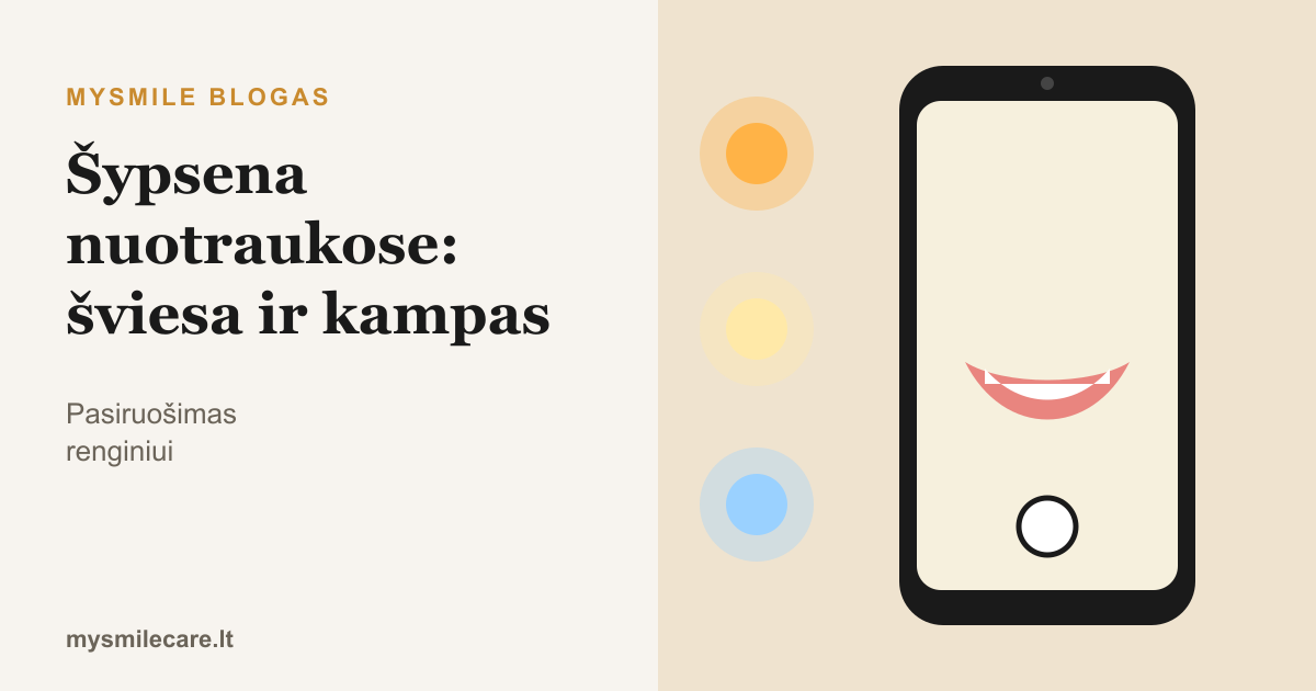 Telefonas su šypsena ir trys šviesos šaltiniai – šypsena nuotraukose