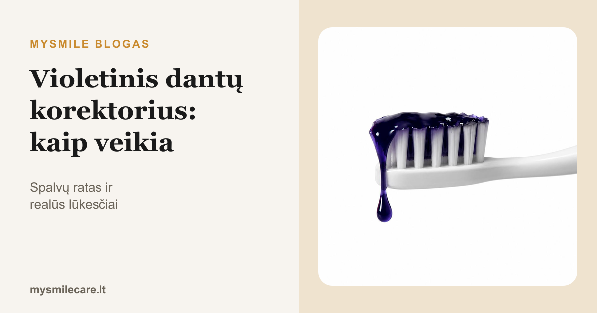 Violetinis V34 dantų spalvos korektorius – gelis ant dantų šepetėlio